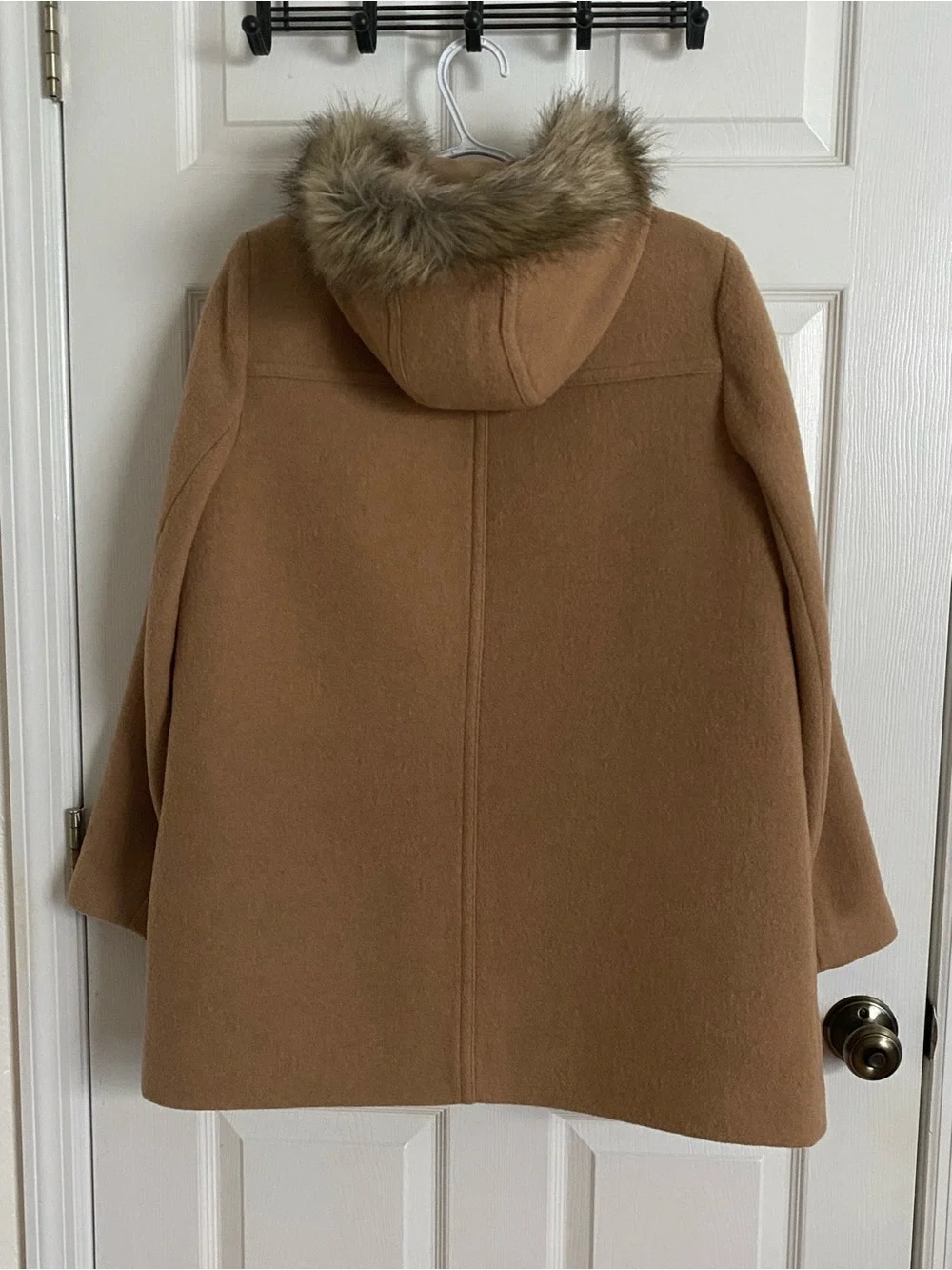 J.Crew Camel Wool Blend Faux Fur Hood Thinsulate Parka Coat | Size 12